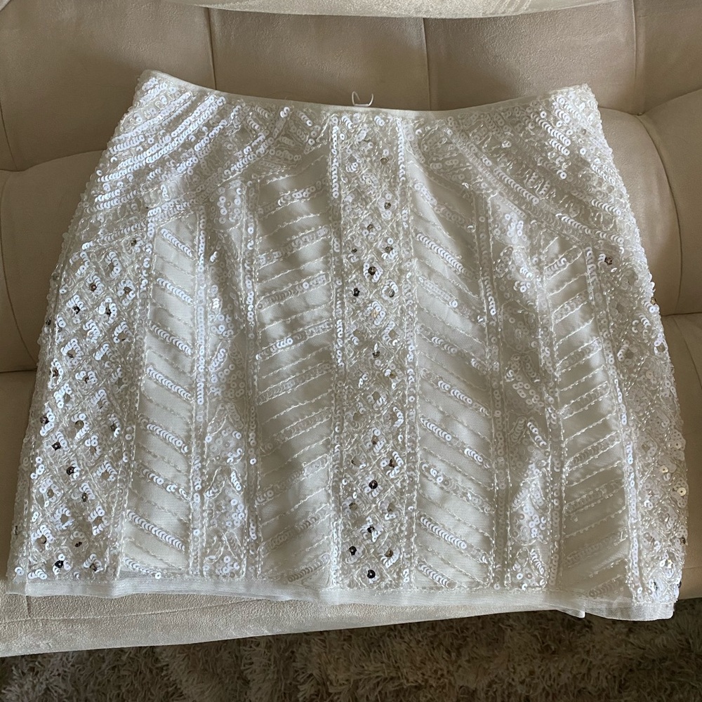 White Sequin Skirt Never Worn with Tags
